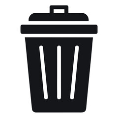 trash vector icon silhouette on white background.