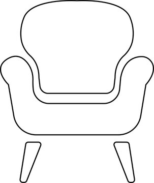 Chair icon in flat style. Chair and Seating icons silhouettes vector design template. modern soft fabric office arm chairs, vector furniture illustration. Dining Table Vector Line Icon