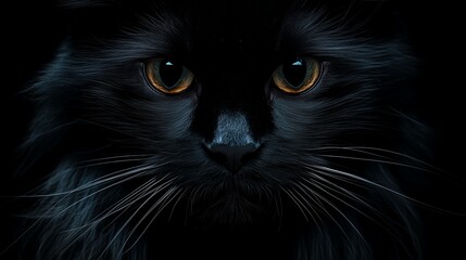 close-up portrait of a black cat