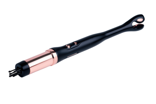 Hair curling wand isolated on transparent background, a beauty and styling tool