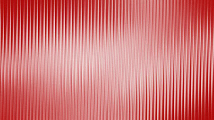 Vertical striped glass background with red to white gradation. Wavy glass texture, striped frosted surface