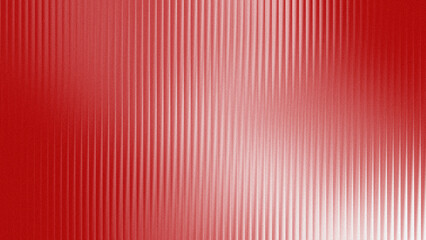Vertical striped glass background with red to white gradation. Wavy glass texture, striped frosted surface