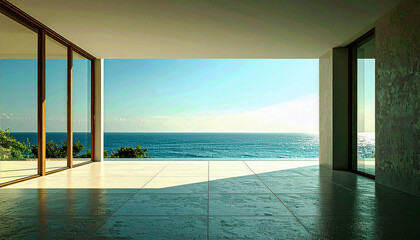 Stunning Ocean Scape from an Open Modern Architectural Space