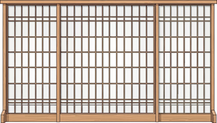 Japanese Shoji Screen Vector Illustration