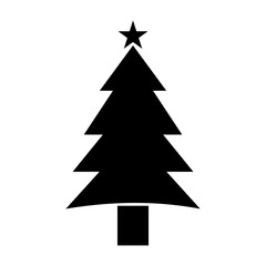 Obraz premium Christmas tree triangle with star, vector icon.