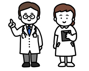 医者、看護師全身セット