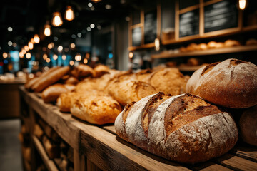Boulangerie artisanale avec pains frais traditionnels, savoir-faire fait maison et ambiance chaleureuse mettant en valeur la gourmandise et la qualité