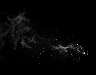Abstract smoke and particles on black background