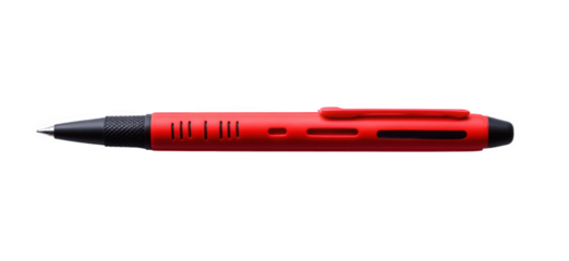 Red mechanical pencil isolated on transparent background for writing or drawing
