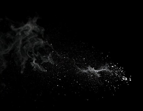 Abstract smoke and particles on black background