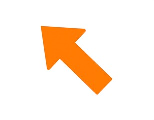A vibrant orange arrow points upward against a plain white background.