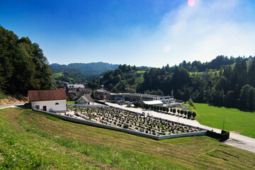 Cemetery in the mountain village of Poljane 