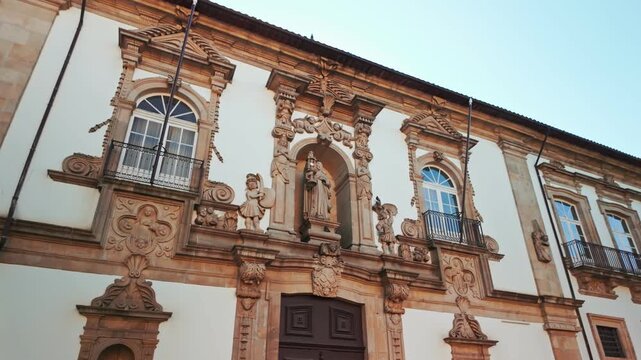 Guimaraes City Council and St Clare Statue at Historic Convent