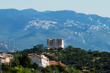 Castle in the Senj, Croatia below the Velebit mountains