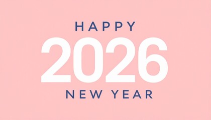 Happy New Year 2026 in sleek modern sans-serif typography