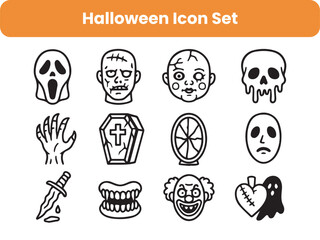 Editable Witch and Bat Icons – Spooky Halloween Sheet
