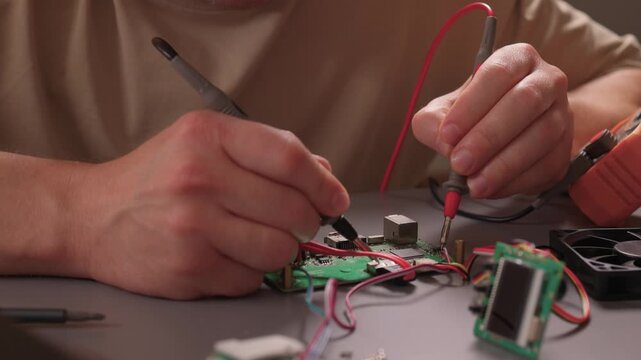 Engage in hands on electronics repair using a multimeter and proper wiring techniques