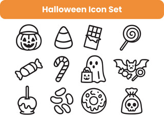 Fototapeta premium HEditable Graveyard and Tombstone Icon Set – Spooky Halloween Sheet