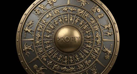 Naklejka premium The Shield of Profit A Symbolic Representation of Wealth and Success, Business Concept