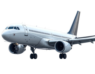 Obraz premium Airplane in Flight, Side Angle Perspective, isolated on transparent background