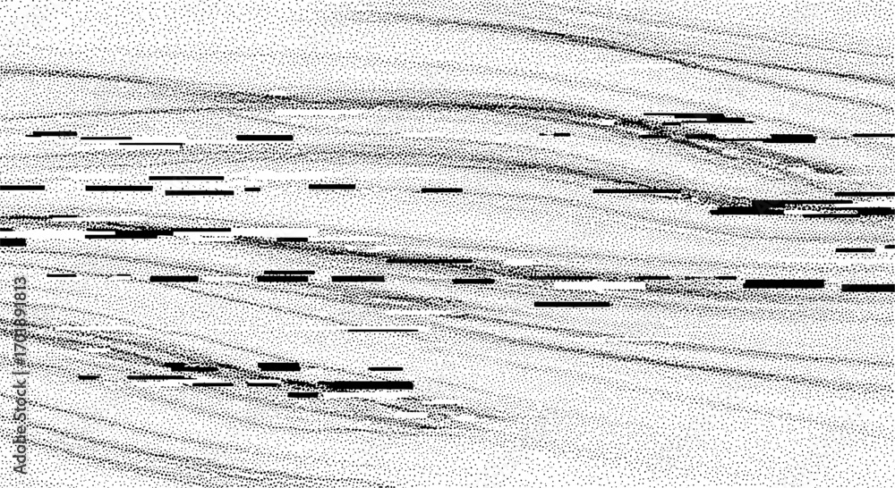 Aufkleber glitch art stippled dotwork dynamic flow lines abstract background in ultra high definition quality.