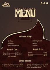 Creative Ice Cream Menu Card Design