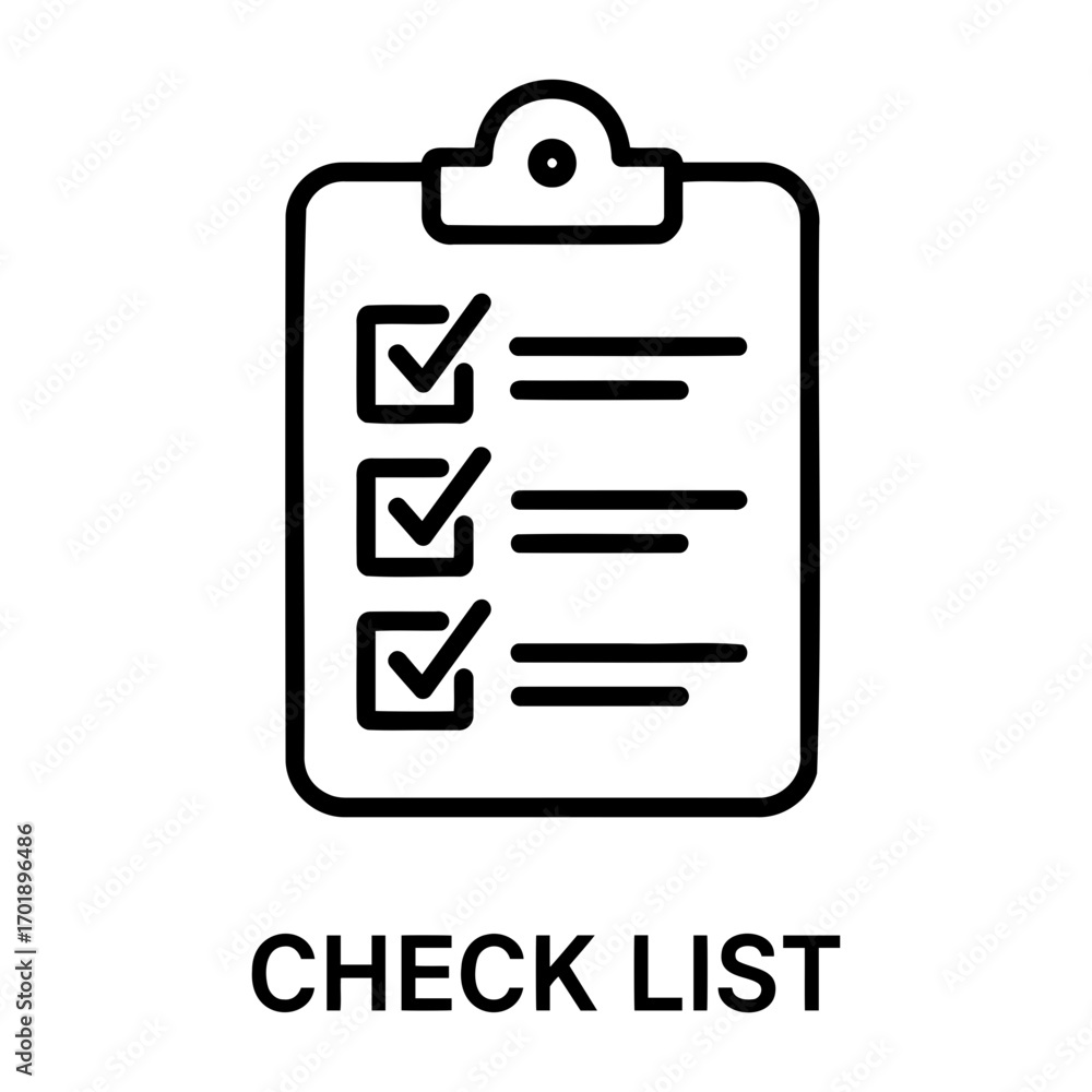Poster a checklist on a clipboard with three tasks completed and lines indicating notes area