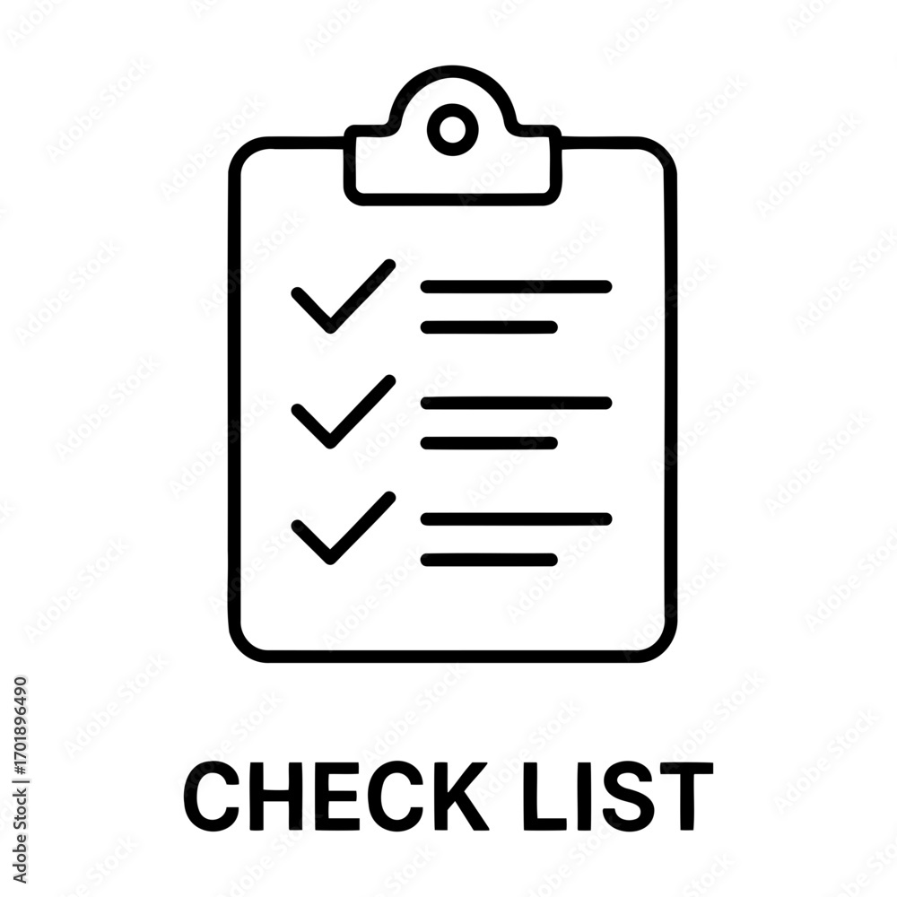 Poster a clipboard with three checkmarks and horizontal lines indicating a completed checklist items
