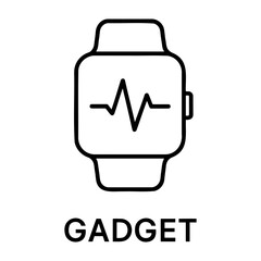 Illustration of a smartwatch with a heartbeat line displayed on the screen device face