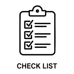 A checklist on a clipboard with three tasks completed and lines indicating notes area
