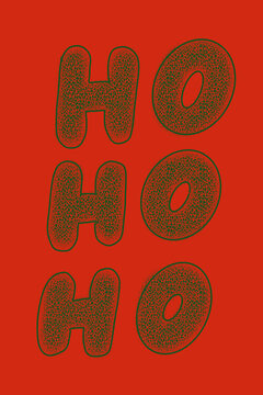 Festive lettering pattern with red background