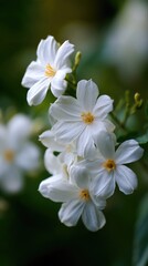 Obraz premium Beautiful white flowers blooming in the garden
