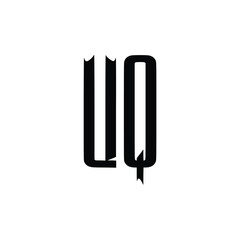 UQ monogram logo design letter text name symbol monochrome logotype alphabet character simple logo