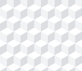 Geometric White Cube Pattern Background Vector