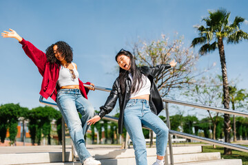 Enjoying a sunny day with friends outdoors
