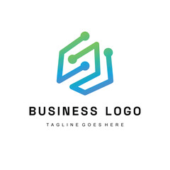 Abstract business logo with a modern design and a tech-inspired aesthetic.