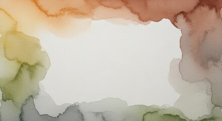 Watercolor wash background with colorful paint blending on textured paper. Abstract artistic backdrop with natural tones and ample copy space.