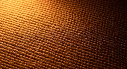 Close up view of a coir doormat with textured pattern under warm light. Natural fiber surface for home decor and floor mat concept.