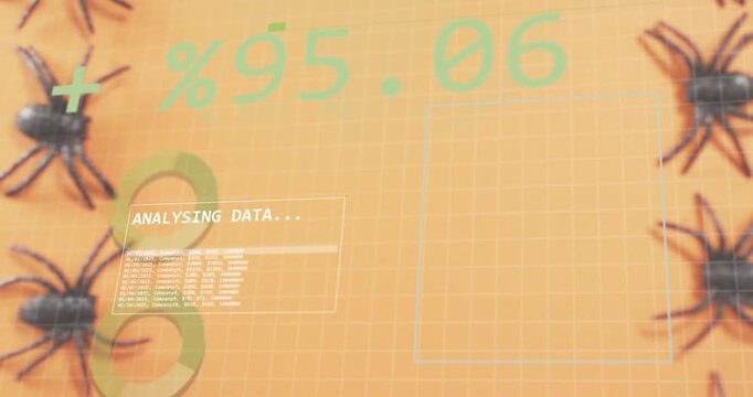 Upon grid filling rings code panel appearing % flashing as spiders backtracking analyzing data