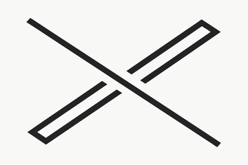 Diagonal negative space slash thin bar diagonal element  