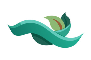 Ribbon with wavy leaf edge forming flowing ornament