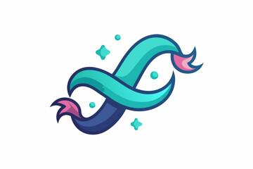 Obraz premium Fluid ribbon curves flowing abstract glowing accent shapes