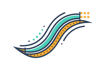 parallel curve strokes bending upward dotted effect