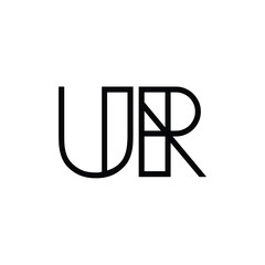 UR monogram logo design letter text name symbol monochrome logotype alphabet character simple logo