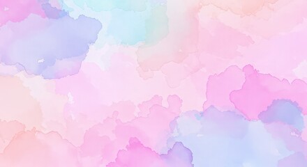 Obraz premium Abstract watercolor background with soft pastel colors, creating a dreamy and artistic aesthetic.
