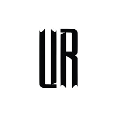 UR monogram logo design letter text name symbol monochrome logotype alphabet character simple logo