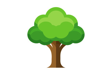 Tree Vector Icon Solid Trunk Layered Leaf Structure