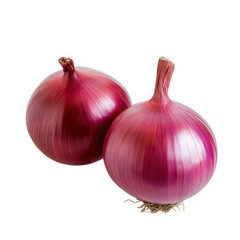 Sliced red onion in a rose shape isolated on transparent background