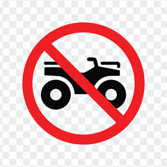 ISO No All Terrain Vehicle Prohibition Sign Transparent