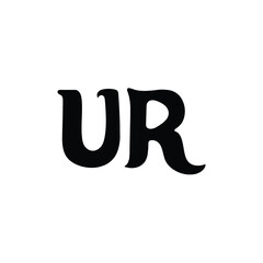UR monogram logo design letter text name symbol monochrome logotype alphabet character simple logo